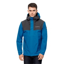 Jack Wolfskin Übergangs-/Wanderjacke DNA Block - Wetterschutzjacke, wasserdicht, winddicht, PFC-frei - blau Herren